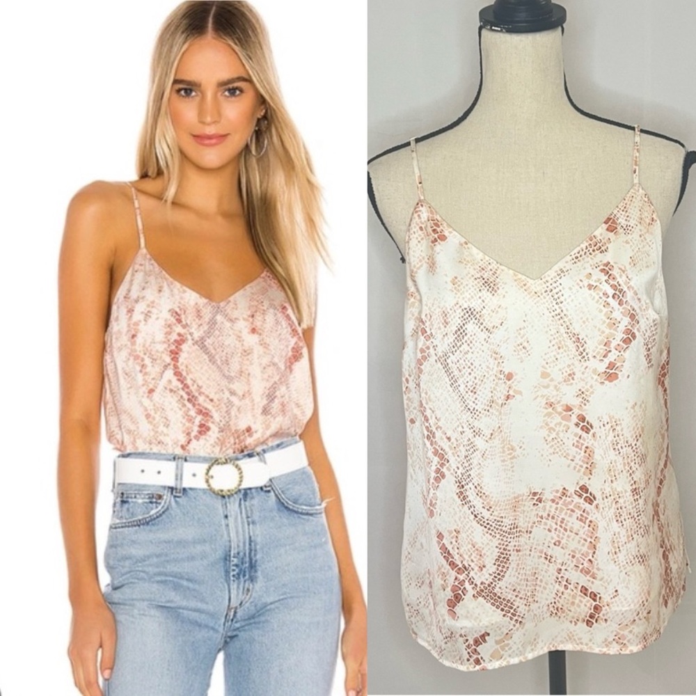 cupcakes and cashmere Hermosa Snake-Print Satin Camisole